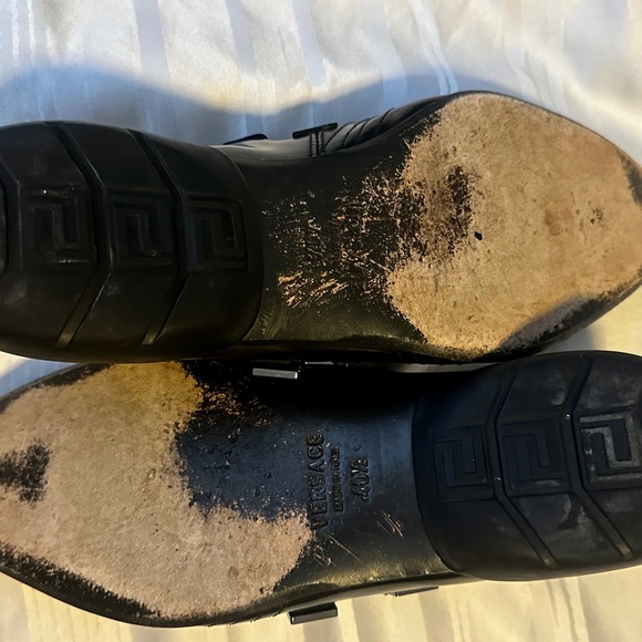 100% Authentic Versace Black Leather Shoes Men's 40.5 EU / US 7.5 - Picture 8 of 8